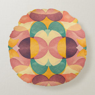 Vintage Abstract Pattern Round Cushion