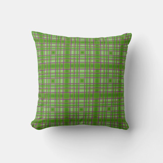 Vintage Abstract Plaid Striped 4 Cushion (Front)