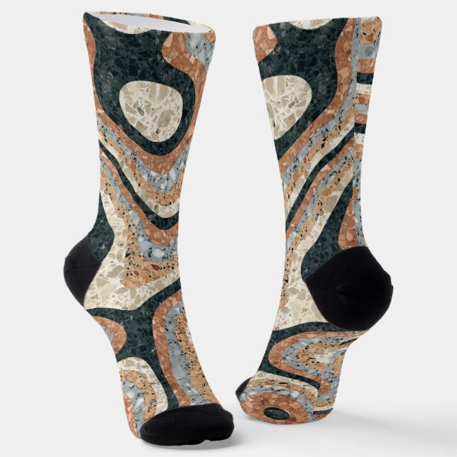Vintage Abstract Quartz Stone Natural Socks (Angled)