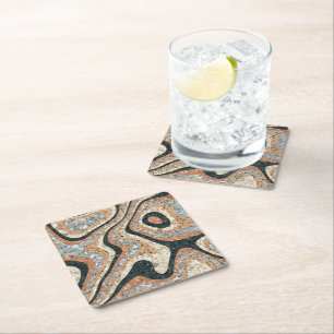 Vintage Abstract Quartz Stone Natural Square Paper Coaster