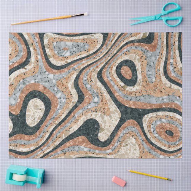 Vintage Abstract Quartz Stone Natural Tissue Paper (Craft)