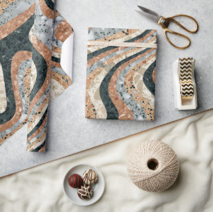 Vintage Abstract Quartz Stone Natural Wrapping Paper