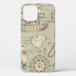 Vintage abstract seamless pattern on the theme of  iPhone 12 case