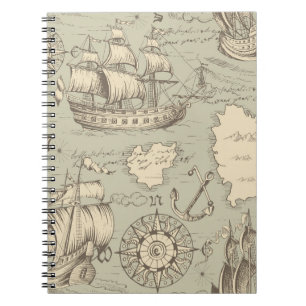Vintage abstract seamless pattern on the theme of notebook