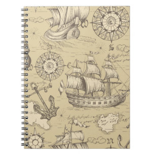 Vintage abstract seamless pattern on the theme of notebook