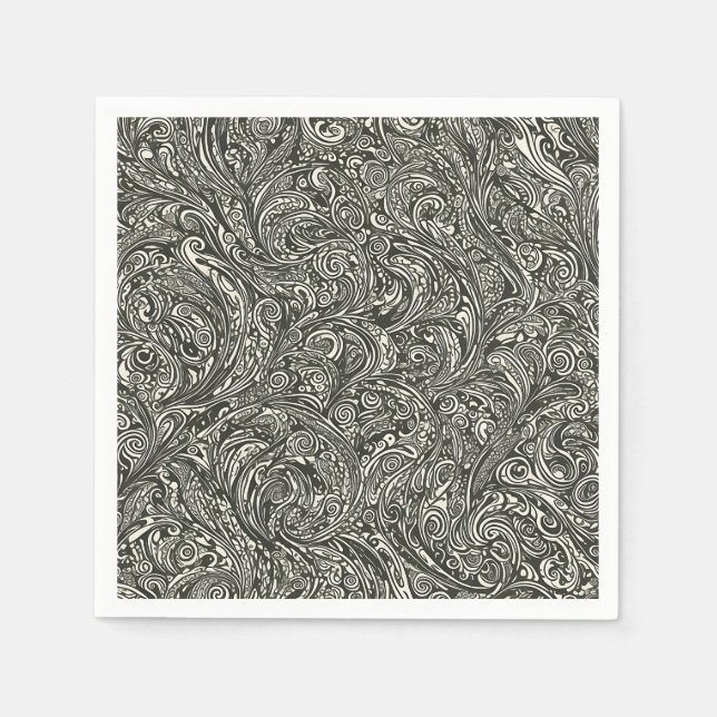 Vintage Abstract Swirl Napkin (Front)