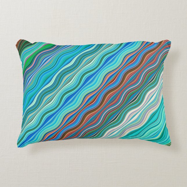 Vintage Abstract Waves Pattern | Accent Pillow (Front)