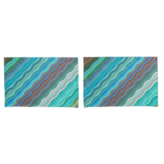 Vintage Abstract Waves Pattern | Pillowcase (Front-Set)