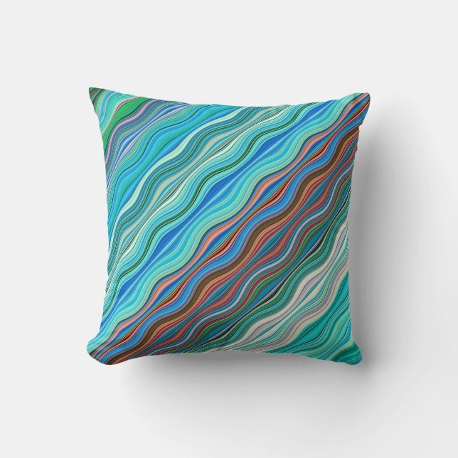Vintage Abstract Waves Pattern | Throw Pillow (Front)