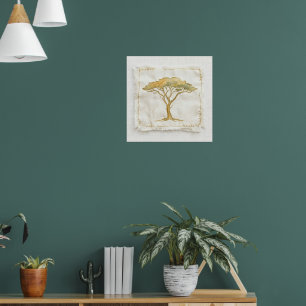 Vintage Acacia Tree Landscape Poster