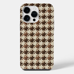 Vintage Academia Brown Houndstooth  iPhone 14 Pro Max Case