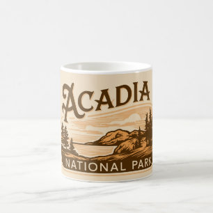 Vintage Acadia National Park Bar Harbour  Coffee Mug