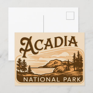 Vintage Acadia National Park Bar Harbour Holiday Postcard