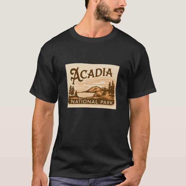 Vintage Acadia National Park Bar Harbour T-Shirt (Front)