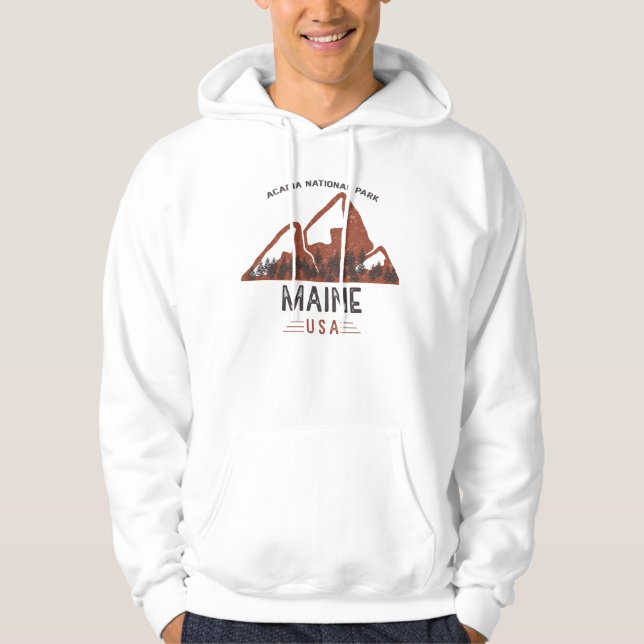 Vintage Acadia National Park Maine Hoodie (Front)