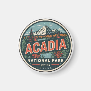 Vintage Acadia National park outdoor nature gifts Magnet