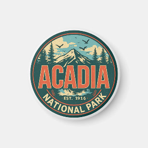 Vintage Acadia National park outdoor nature gifts Magnet