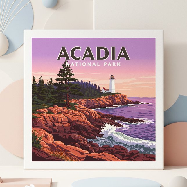 Vintage Acadia National Park Tile (Creator Uploaded)