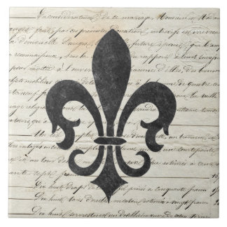Vintage Accents French Ephemera Fleur De Lis Tile