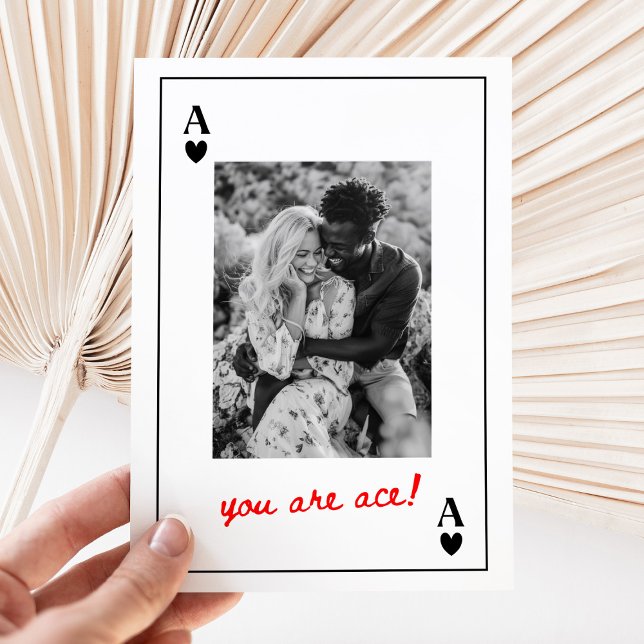 Vintage Ace of Hearts Photo Anniversary Card (Creator Uploaded)