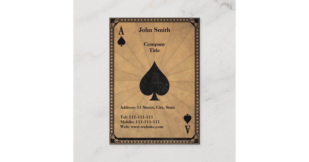 Vintage Ace of Spades Business Card Zazzle