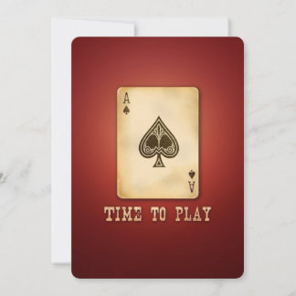 Vintage Ace Poker B’day Party or Tournament Invitation