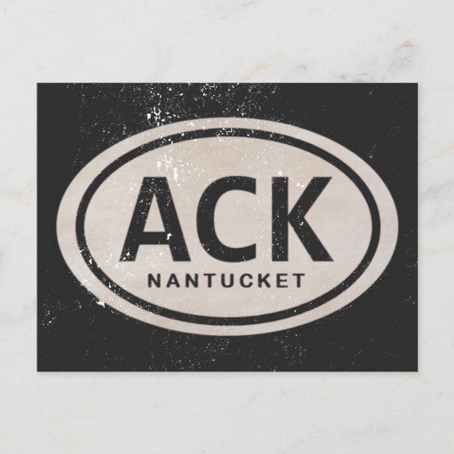 Vintage ACK Nantucket MA Beach Tag Postcard (Front)