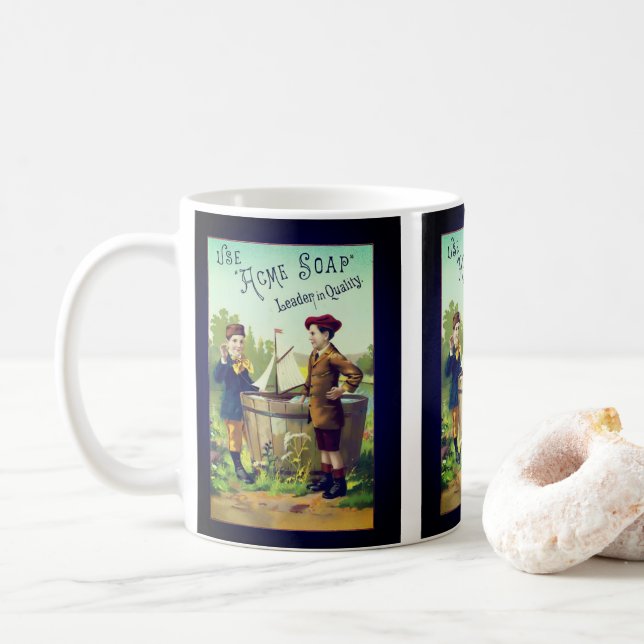 Vintage Acme Soap Ad  Coffee Mug (With Donut)