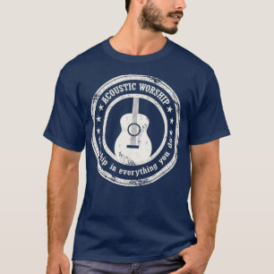 Vintage Acoustic Guitar Worship T-Shirt