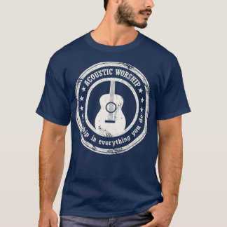 Vintage Acoustic Guitar Worship T-Shirt