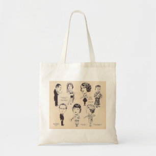 Vintage Actor Actress Caricatures Tote Bag