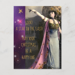 Vintage Actress Star in the East Christmas Holiday Postcard