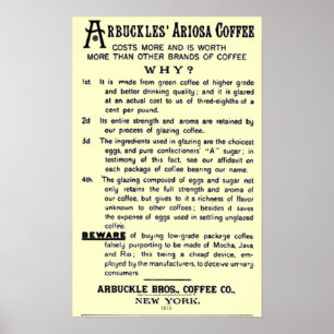 "Vintage-ad ARBUCKLES' ARIOSA COFFEE" Poster