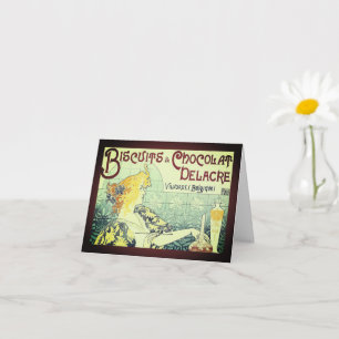 Vintage Ad Biscuits Chocolat Delacre Note Card