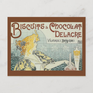 Vintage Ad Biscuits Chocolat Delacre Postcard