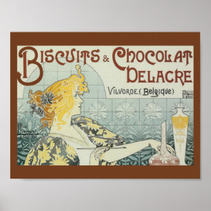 Vintage Ad Biscuits Chocolat Delacre Poster Print
