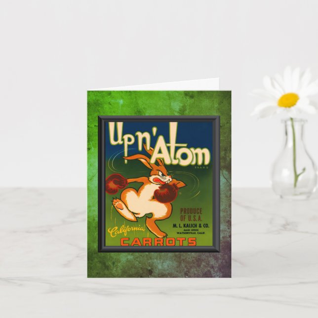 Vintage Ad Carrots Note Card (Small Plant)