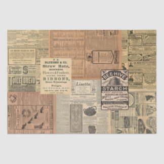 Vintage Ad Collage Tissue Paper
