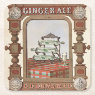 Vintage Ad For Belfast Ginger Ale. 2 Square Paper Coaster