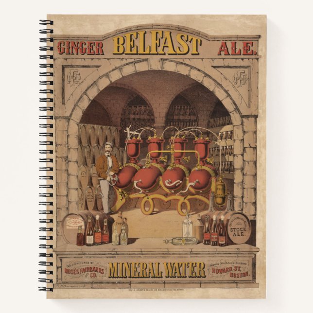 Vintage Ad For Belfast Ginger Ale. Notebook (Front)
