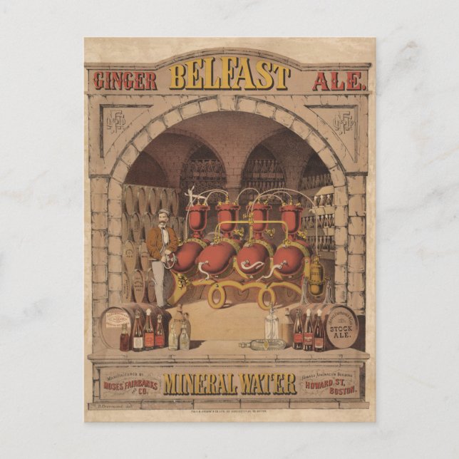 Vintage Ad For Belfast Ginger Ale. Postcard (Front)