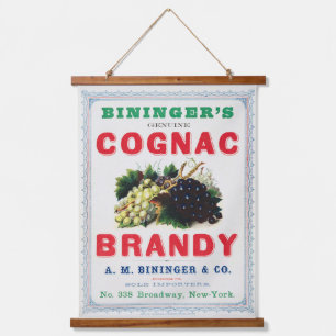 Vintage Ad For Bininger's Cognac Brandy. Hanging Tapestry