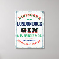 Vintage Ad For Bininger's Old London Dock Gin