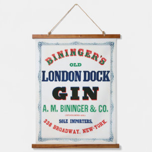 Vintage Ad For Bininger's Old London Dock Gin Hanging Tapestry