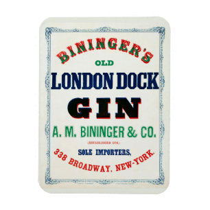 Vintage Ad For Bininger's Old London Dock Gin Magnet