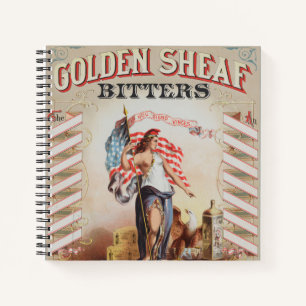 Vintage Ad For Golden Sheaf Bitters Notebook
