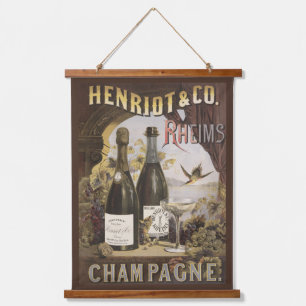 Vintage Ad For Henriot & Co. Rheims Champagne Hanging Tapestry
