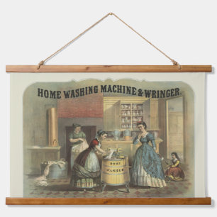 Vintage Ad For Home Washing Machine And Wringer. Hanging Tapestry