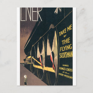 Vintage Ad for the Flying Scotsman train Postcard