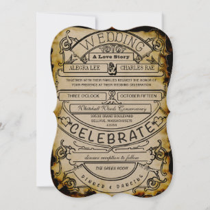Vintage Ad Modern Typography Wedding Invitation